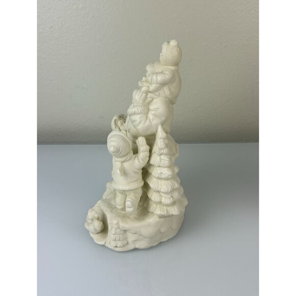 Vintage White Bisque Santa with Children Musical Figure Here Comes Santa Claus - Picture 7 of 12